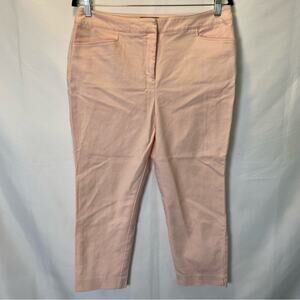 Chico’s Fabulously Slimming Pink Crop Pants Women’s Size 10 Preppy Casual